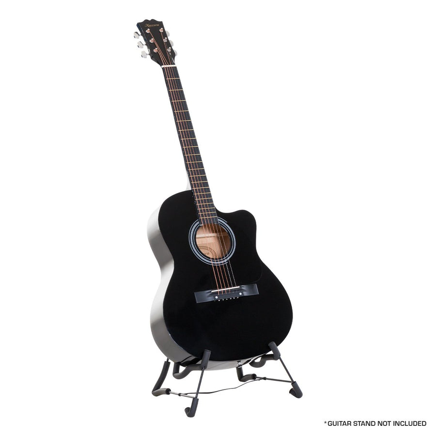 Karrera 40in Acoustic Cutaway Guitar Set - Black