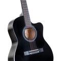 Karrera 40in Acoustic Cutaway Guitar Set - Black