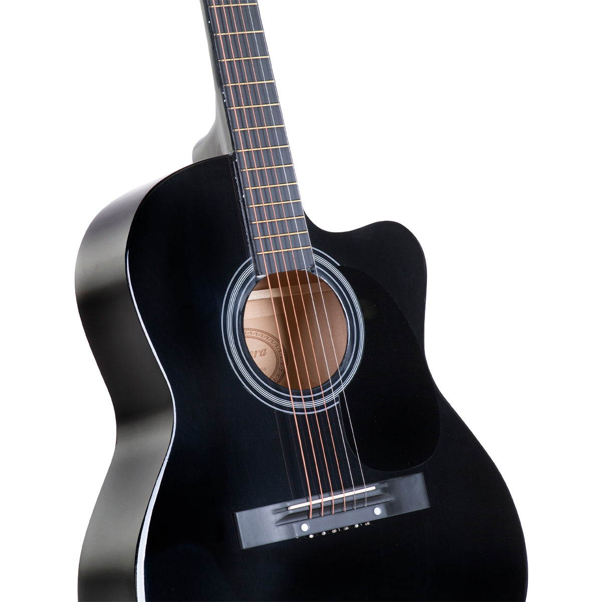 Karrera 40in Acoustic Cutaway Guitar Set - Black