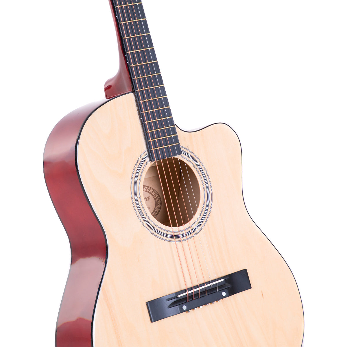 Karrera 40in Acoustic Cutaway Guitar Set - Natural