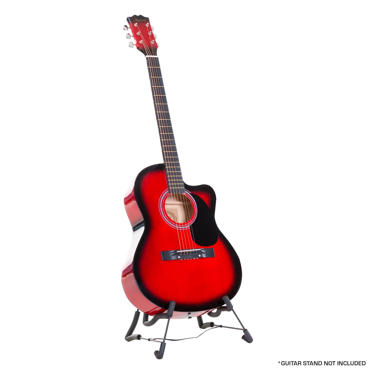 Karrera 40in Acoustic Cutaway Guitar Set - Red