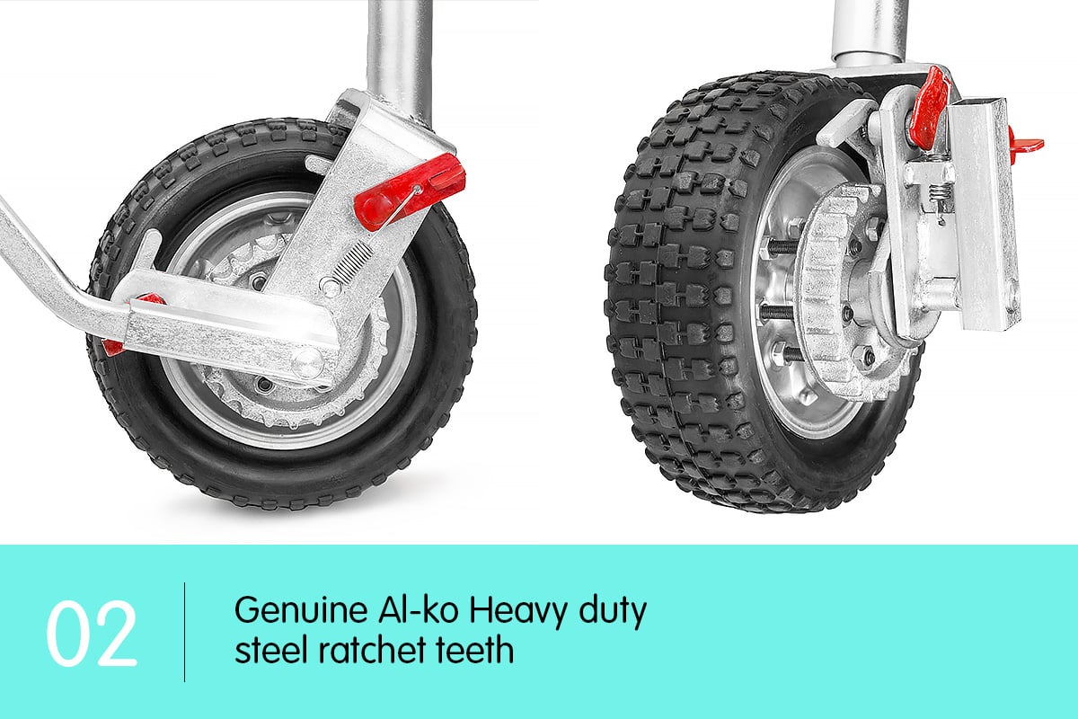 AL-KO 10in Ratchet Jockey Wheel with Power Mover