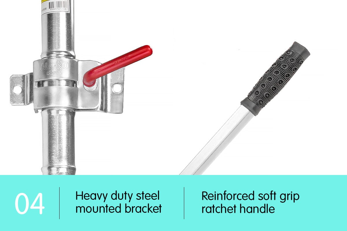 AL-KO 10in Ratchet Jockey Wheel with Power Mover