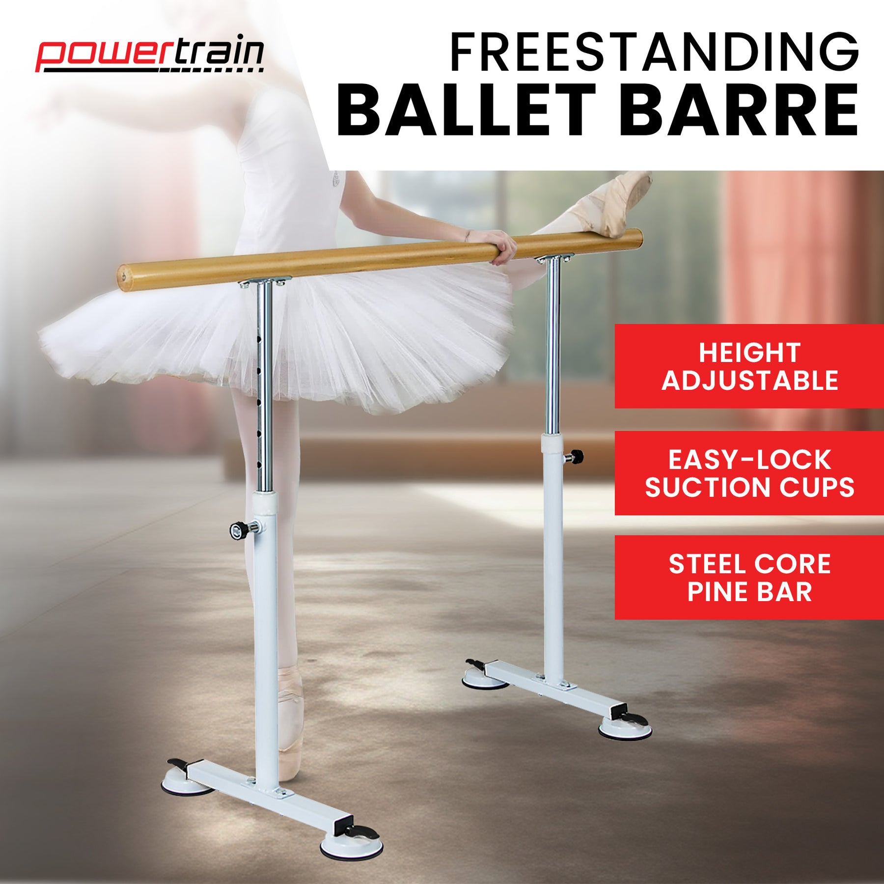 Powertrain Freestanding Ballet Barre - 1.5m - SuperSaverAU - view 9