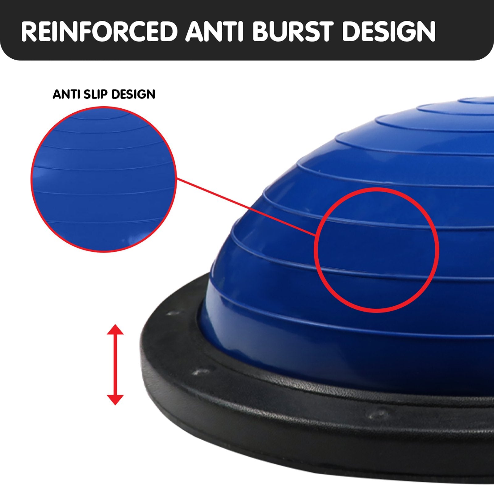 Powertrain Fitness Yoga Ball Home Gym Workout Balance Trainer Blue - SuperSaverAU - view 4