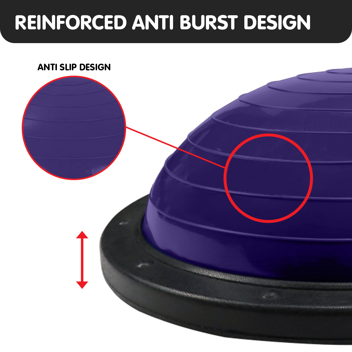 Powertrain Fitness Yoga Ball Home Gym Workout Balance Trainer Purple - SuperSaverAU - view 2