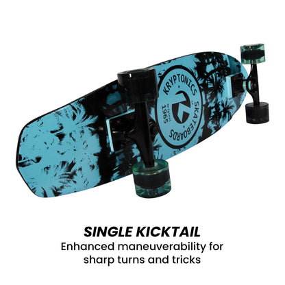 Kryptonics 28-inch Cruiser Board - 8 Ply NE Birch Deck, Single Kicktail, 62mm Wheels