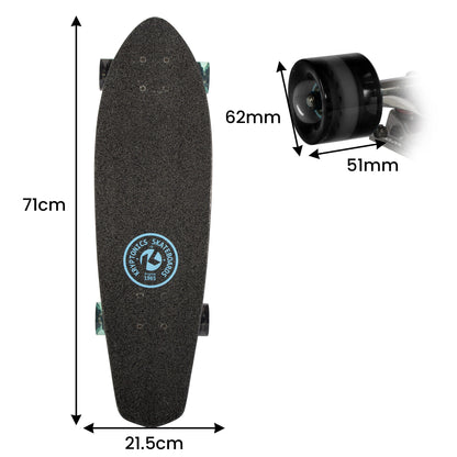 Kryptonics 28-inch Cruiser Board - 8 Ply NE Birch Deck, Single Kicktail, 62mm Wheels