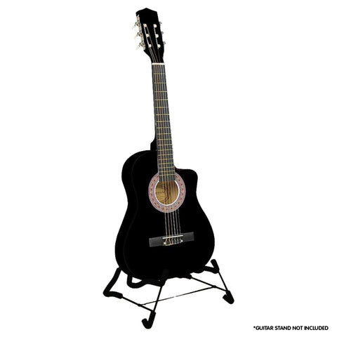 Karrera 34in Children's Cutaway Acoustic Guitar - Black