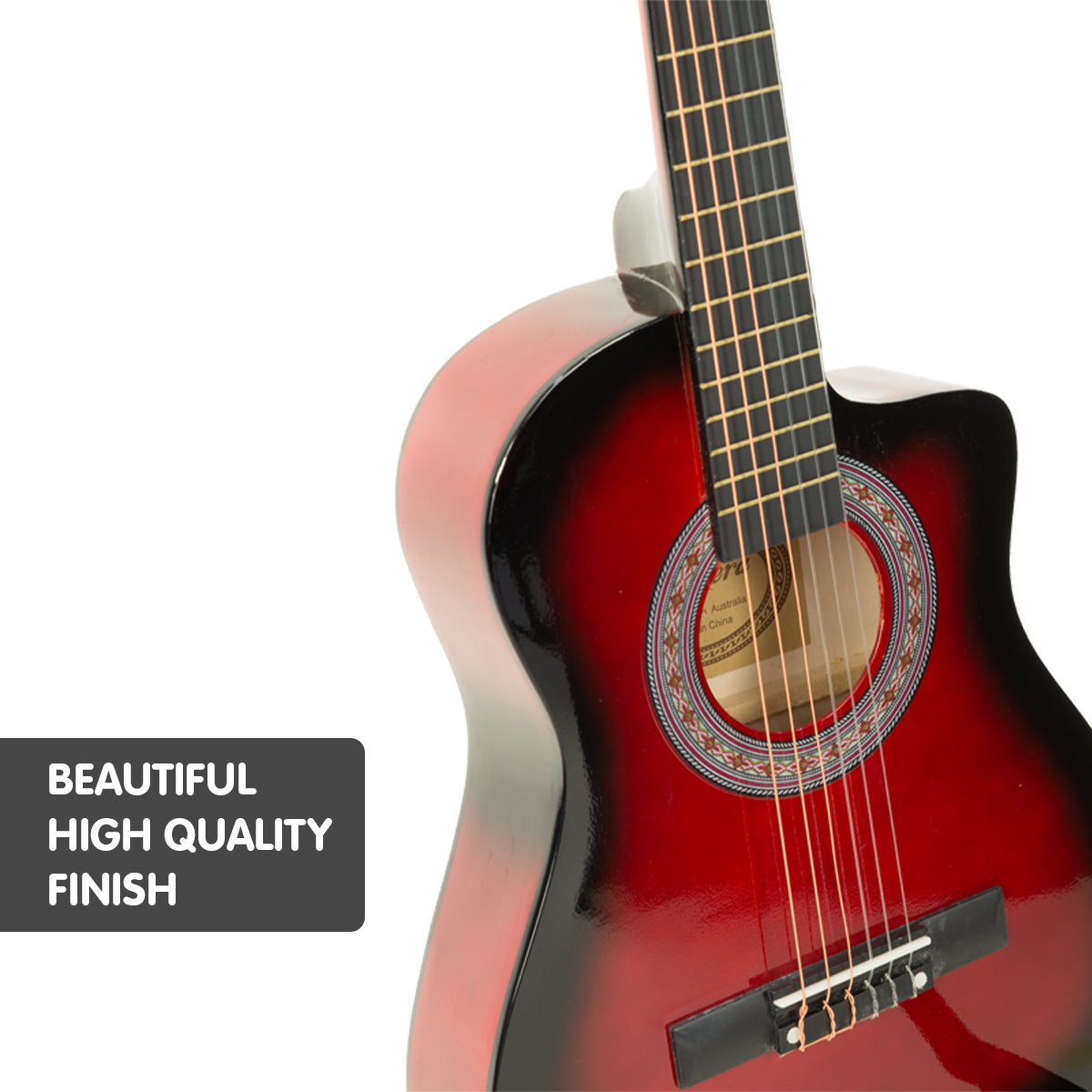 Karrera 34in Children's Cutaway Acoustic Guitar - Red