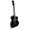 Karrera 38in Pro Cutaway Acoustic Guitar Set - Black
