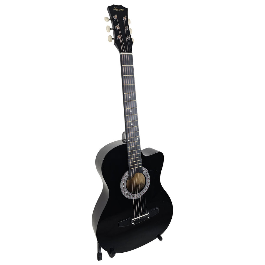 Karrera 38in Pro Cutaway Acoustic Guitar Set - Black
