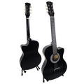 Karrera 38in Pro Cutaway Acoustic Guitar Set - Black