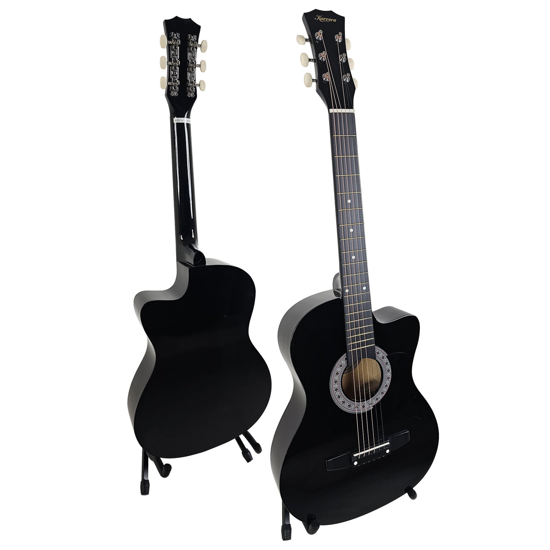 Karrera 38in Pro Cutaway Acoustic Guitar Set - Black