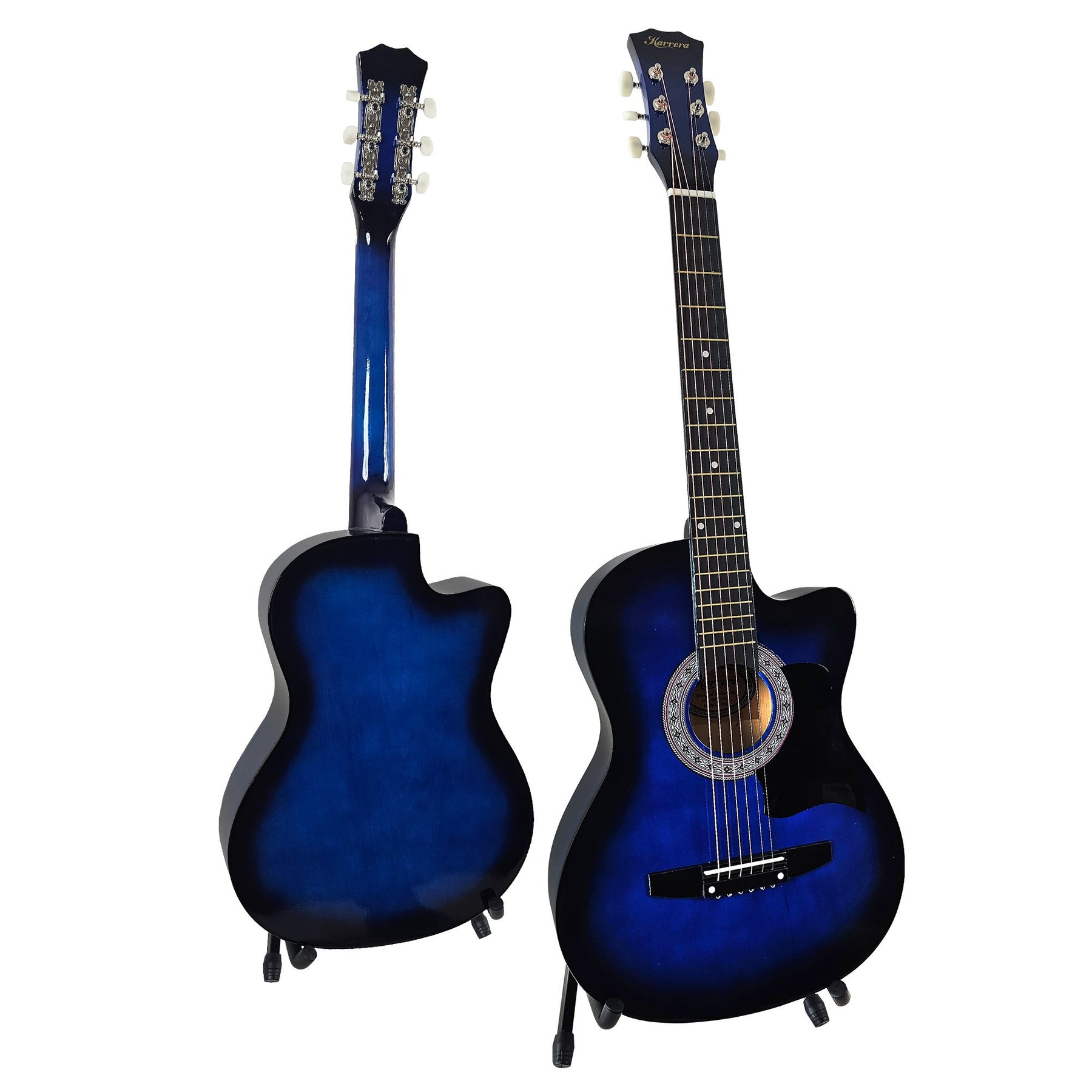 Karrera 38in Pro Cutaway Acoustic Guitar Set - Blue Burst