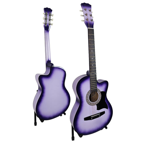 Karrera 38in Pro Cutaway Acoustic Guitar Set - Purple Burst
