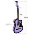 Karrera 38in Pro Cutaway Acoustic Guitar Set - Purple Burst