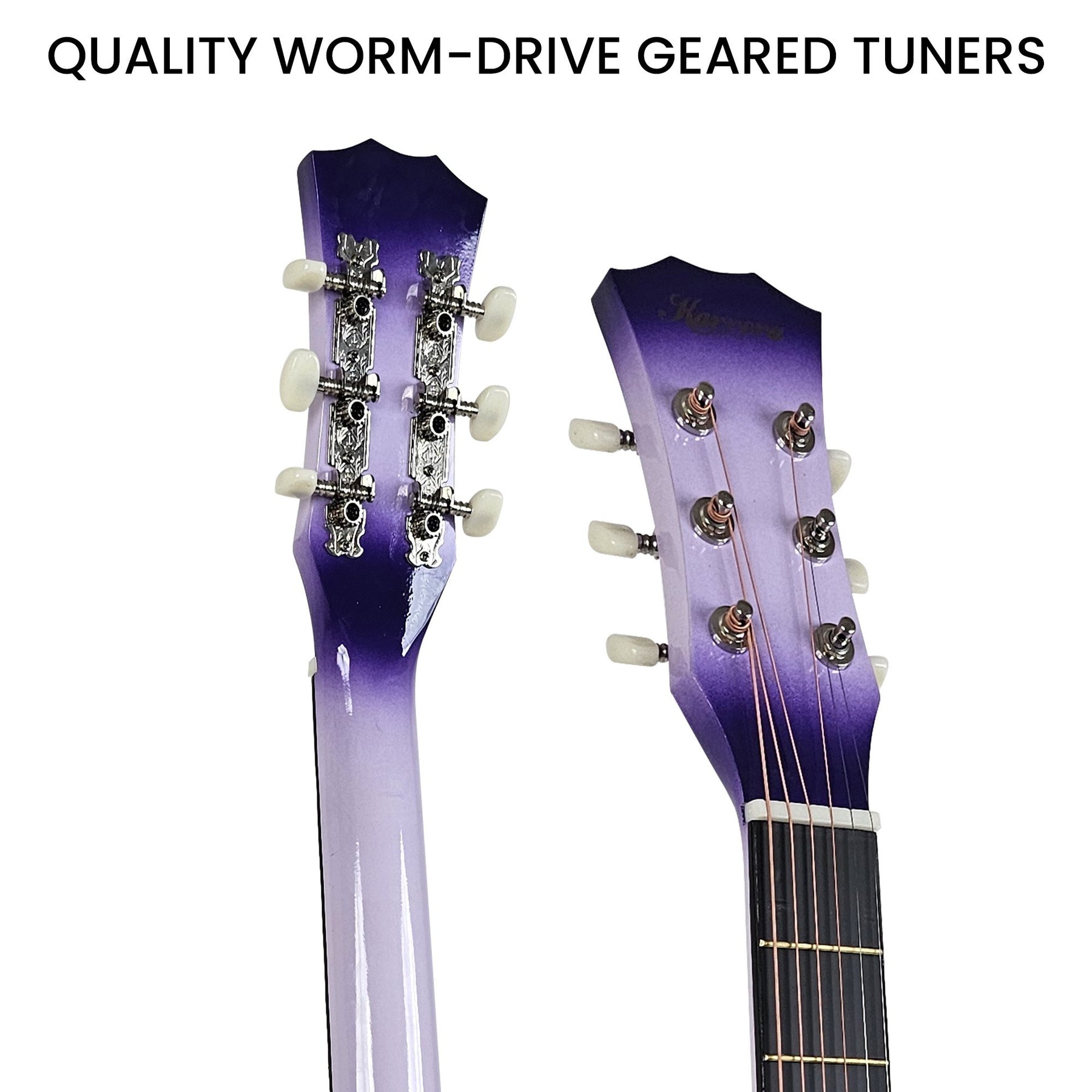 Karrera 38in Pro Cutaway Acoustic Guitar Set - Purple Burst