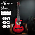 Karrera 38in Pro Cutaway Acoustic Guitar Set - Red Burst