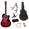 Karrera 38in Pro Cutaway Acoustic Guitar Set - Red Burst