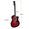Karrera 38in Pro Cutaway Acoustic Guitar Set - Red Burst