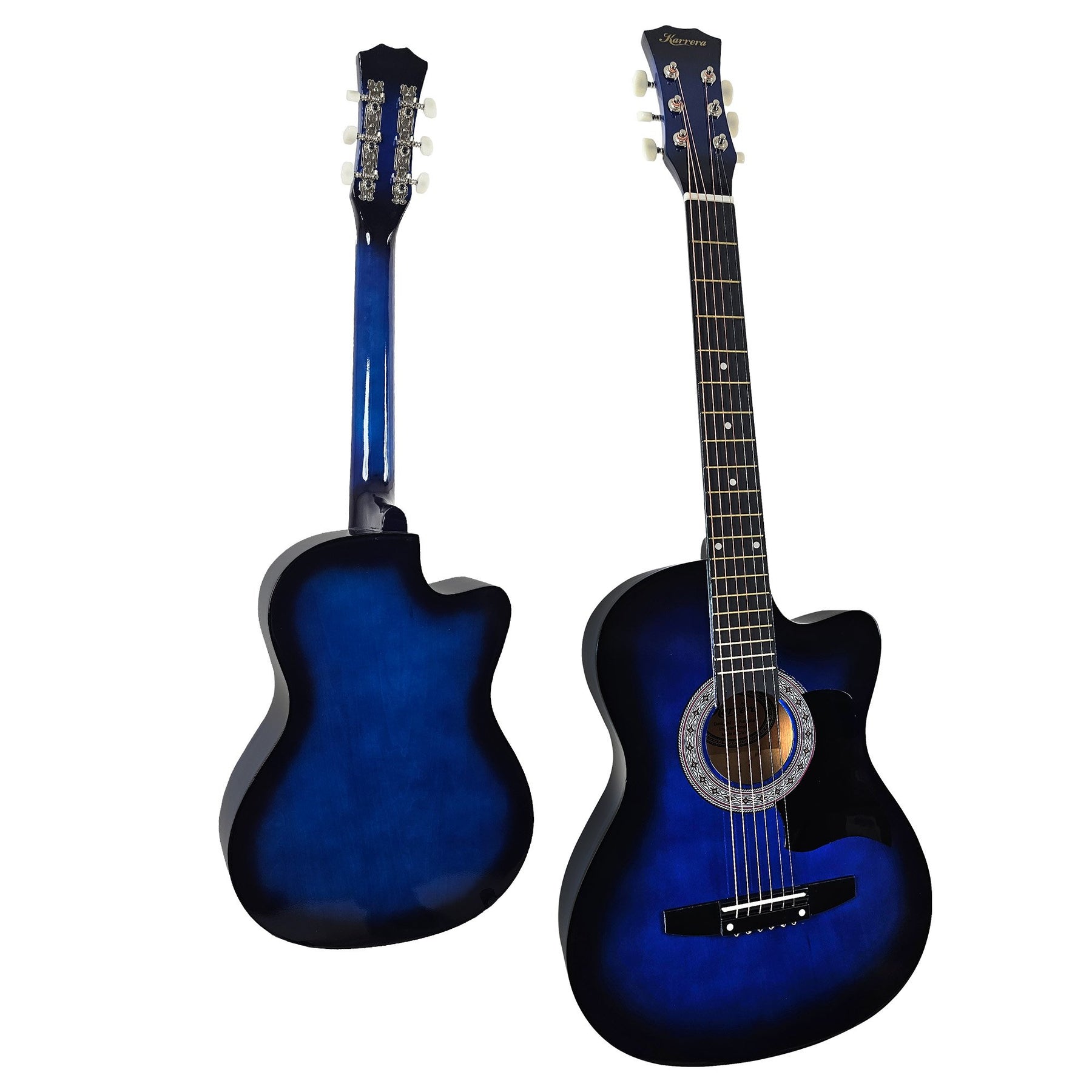 Karrera 38in Cutaway Acoustic Guitar Set - Blue Burst