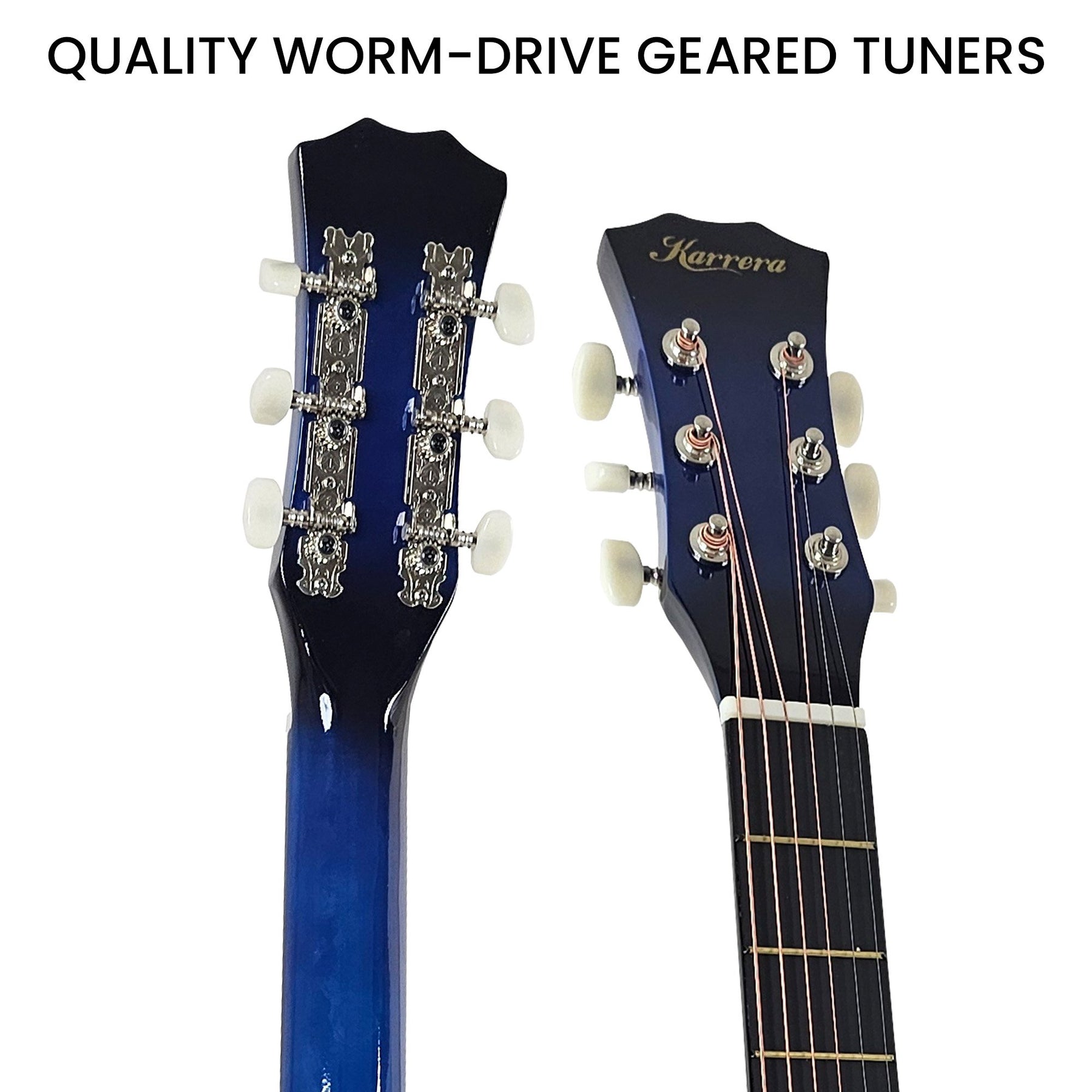 Karrera 38in Cutaway Acoustic Guitar Set - Blue Burst