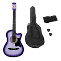Karrera 38in Cutaway Acoustic Guitar Set - Purple Burst