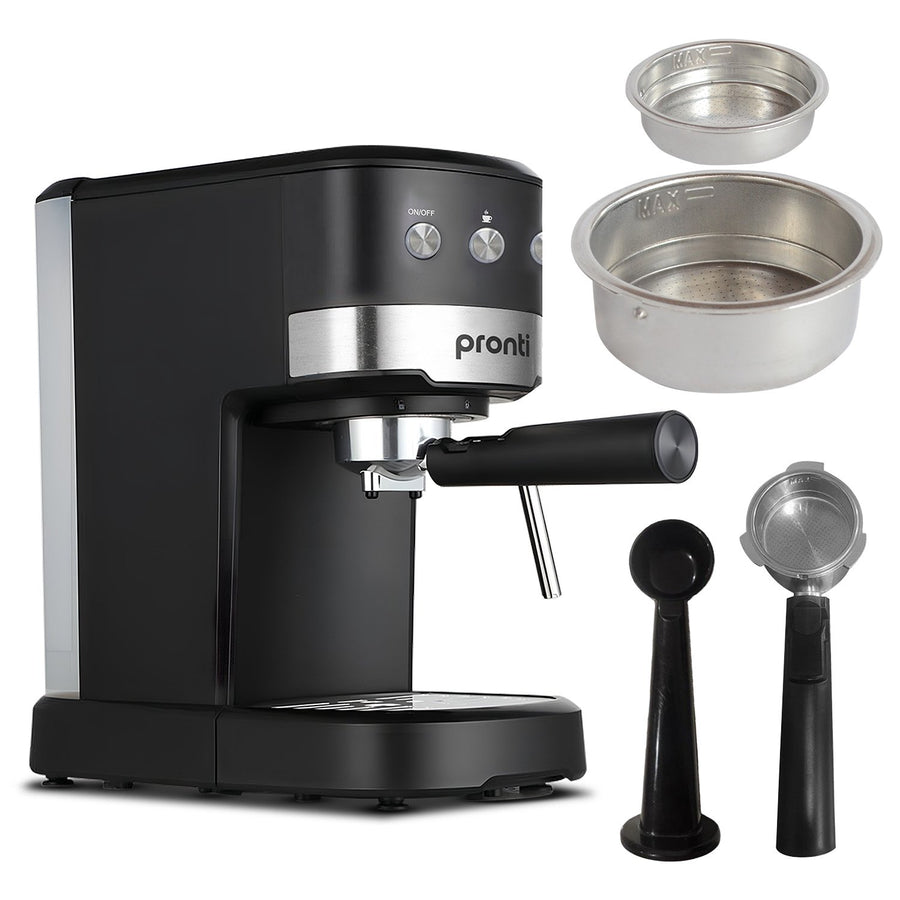 Pronti Coffee Machine 20 Bar Espresso Maker with Milk Frother & 1.25L Tank - SuperSaverAU - view 1