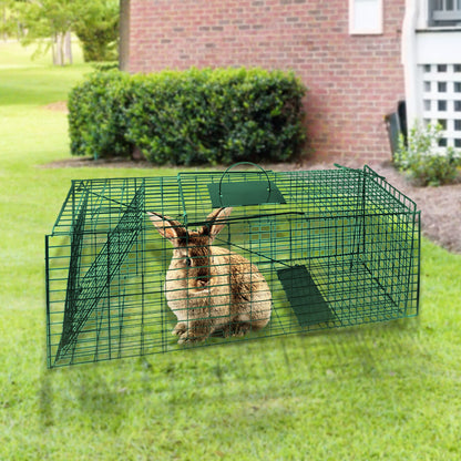 Klika Humane Live Animal Trap 65x24x29cm - Spring Loaded, Collapsible, Safe Transport
