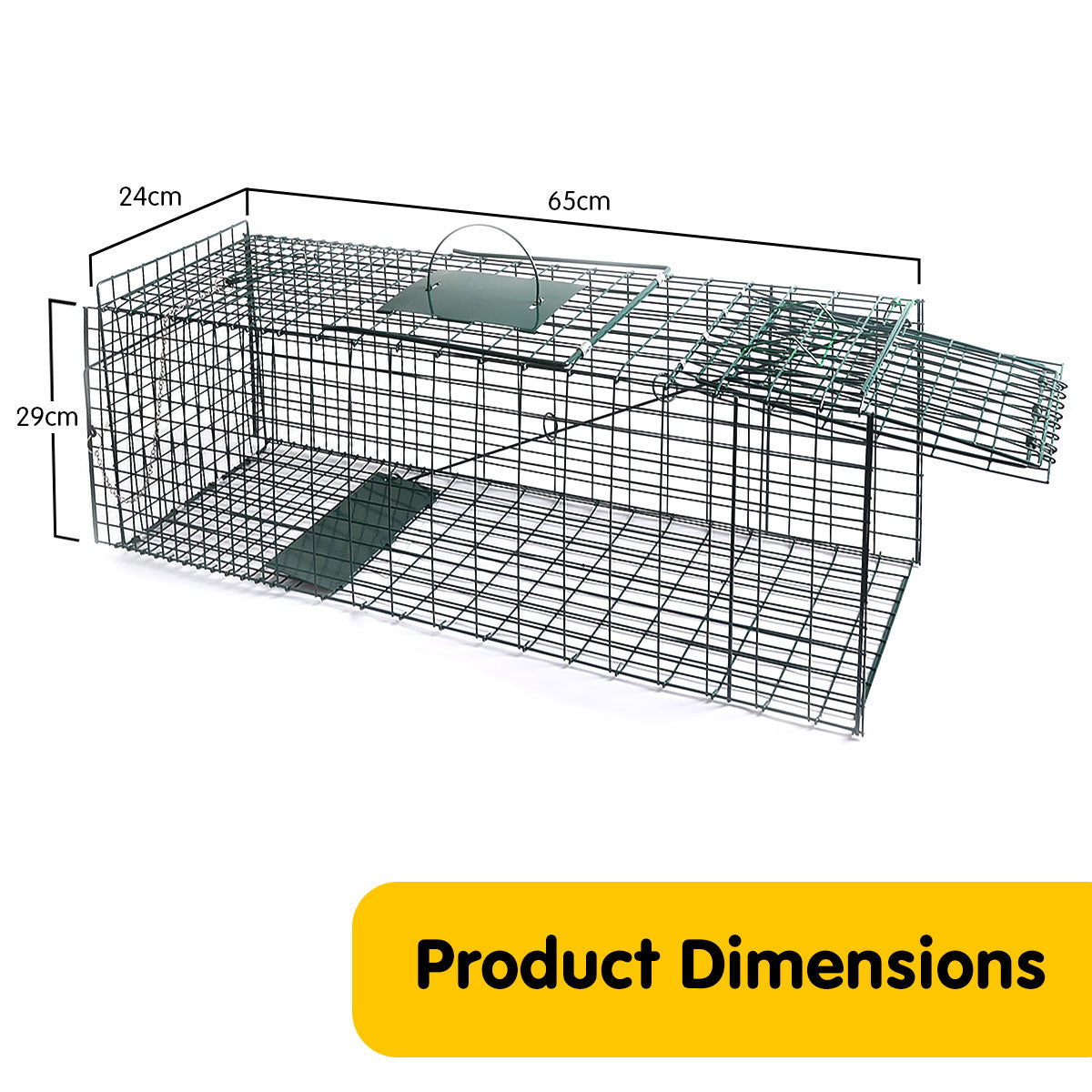 Klika Humane Live Animal Trap 65x24x29cm - Spring Loaded, Collapsible, Safe Transport - SuperSaverAU - view 6