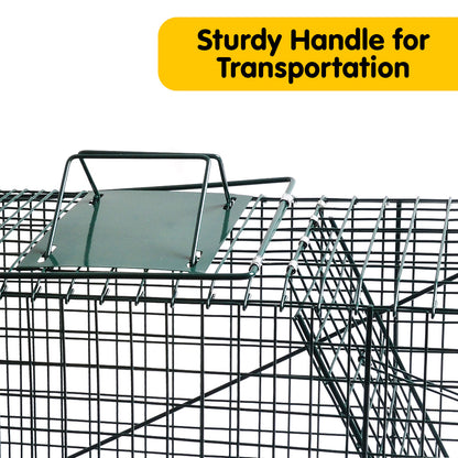 Klika Humane Live Animal Trap 65x24x29cm - Spring Loaded, Collapsible, Safe Transport