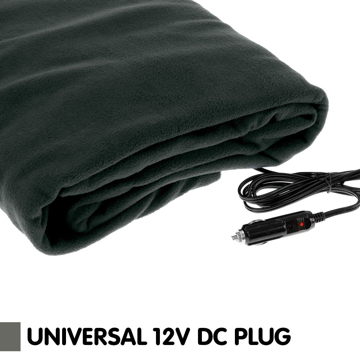 Laura Hill 12V Heated Electric Car Blanket 150x110cm - Polyester Fleece, Storage Bag