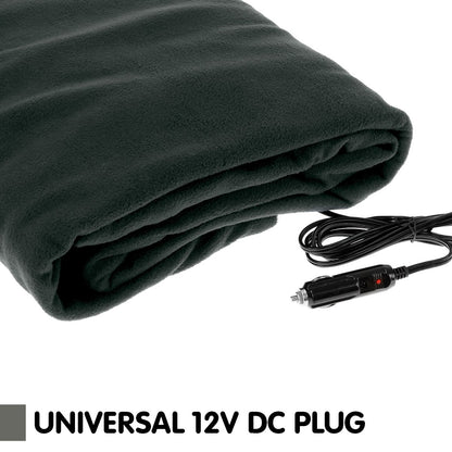Laura Hill 12V Heated Electric Car Blanket 150x110cm - Polyester Fleece, Storage Bag