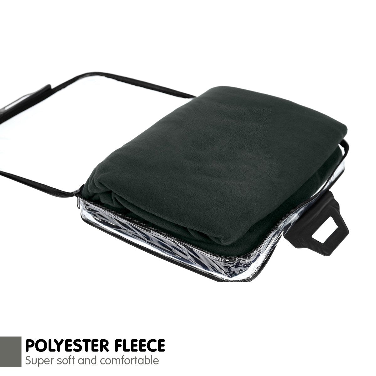 Laura Hill 12V Heated Electric Car Blanket 150x110cm - Polyester Fleece, Storage Bag - SuperSaverAU - view 3