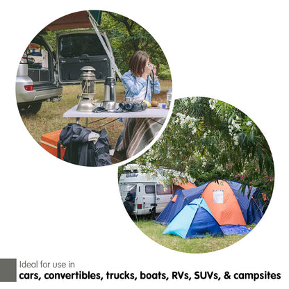 Laura Hill 12V Heated Electric Car Blanket 150x110cm - Polyester Fleece, Storage Bag