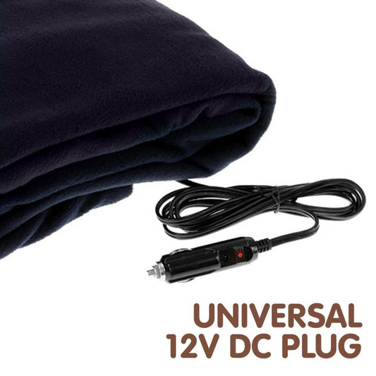 Laura Hill Heated Electric Car Blanket 150x110cm 12V Fleece for Cold Journeys