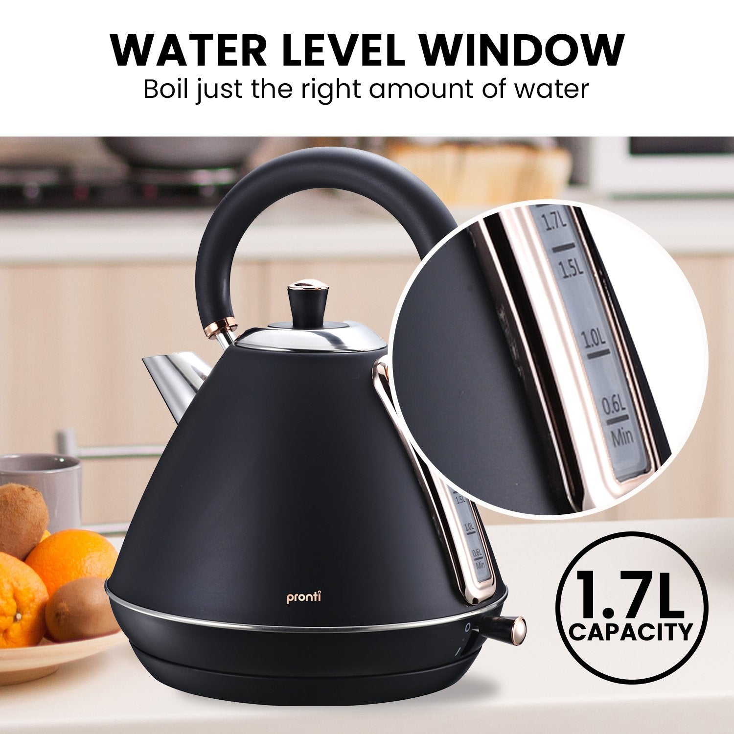 Pronti Toaster, Kettle & Coffee Machine Breakfast Set - Black - SuperSaverAU - view 5