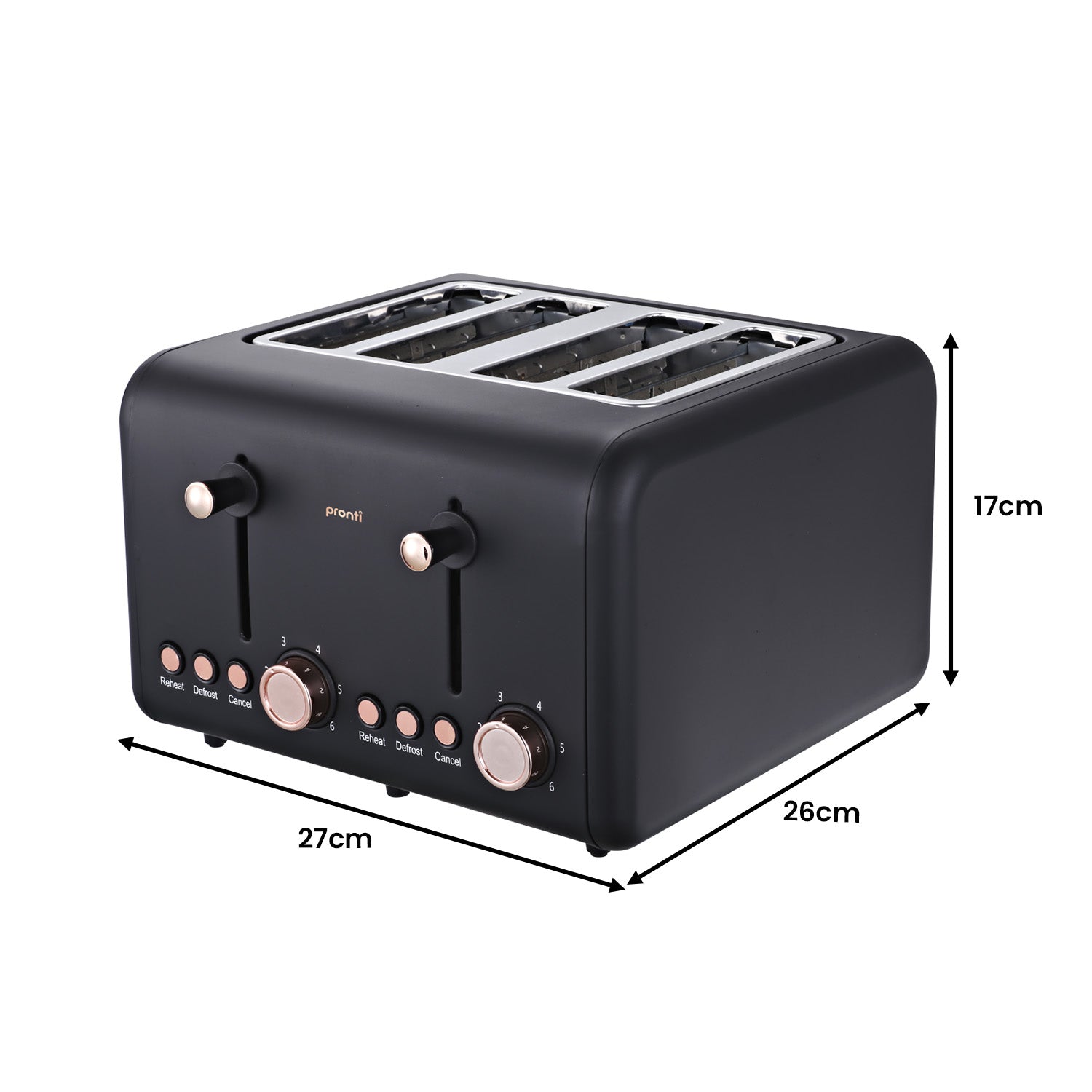 Pronti Toaster, Kettle & Coffee Machine Breakfast Set - Black - SuperSaverAU - view 11