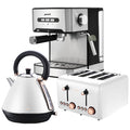 Pronti Toaster, Kettle & Coffee Machine Breakfast Set - White - SuperSaverAU - view 1