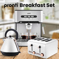Pronti Toaster, Kettle & Coffee Machine Breakfast Set - White - SuperSaverAU - view 3