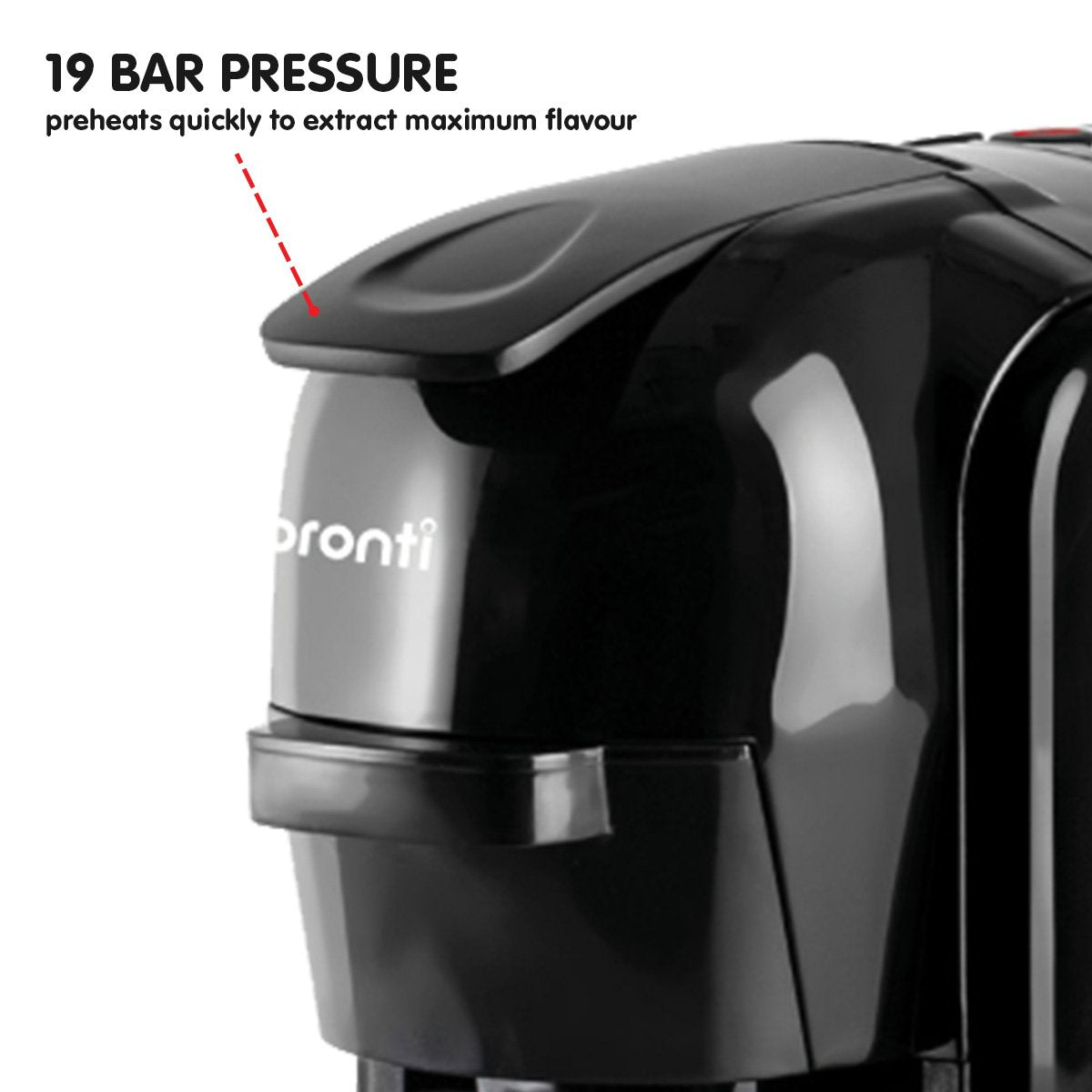 Pronti HomeMaid 3-in-1 Coffee Machine, 19 Bar, Nespresso & Caffitaly Compatible, 600ml - SuperSaverAU - view 4
