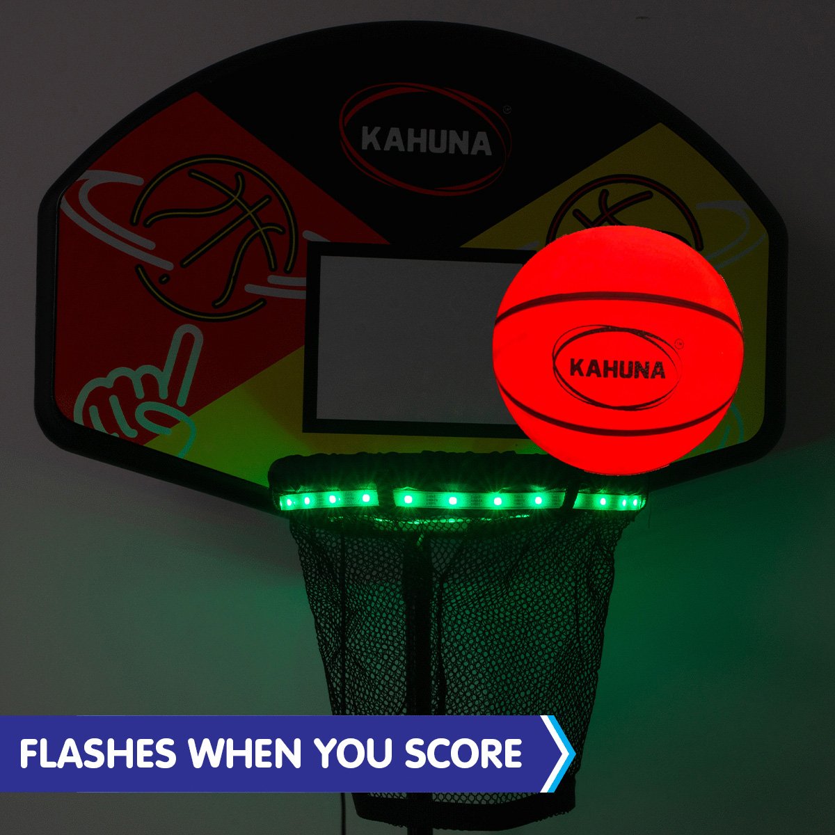 Kahuna Trampoline Led Basketball Hoop Set With Light-up Ball - SuperSaverAU - view 7