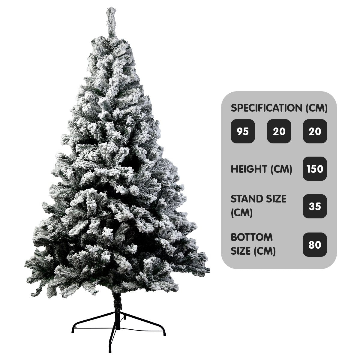 Christabelle Snow-Tipped Artificial Christmas Tree 1.5m - 550 Tips - SuperSaverAU - view 2