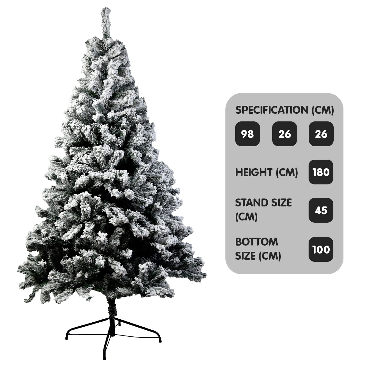 Christabelle Snow-Tipped Artificial Christmas Tree 1.8m - 850 Tips - SuperSaverAU - view 2