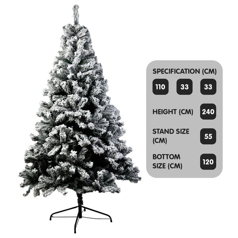 Christabelle Snow-Tipped Artificial Christmas Tree 2.4m 1500 Tips - SuperSaverAU - view 2