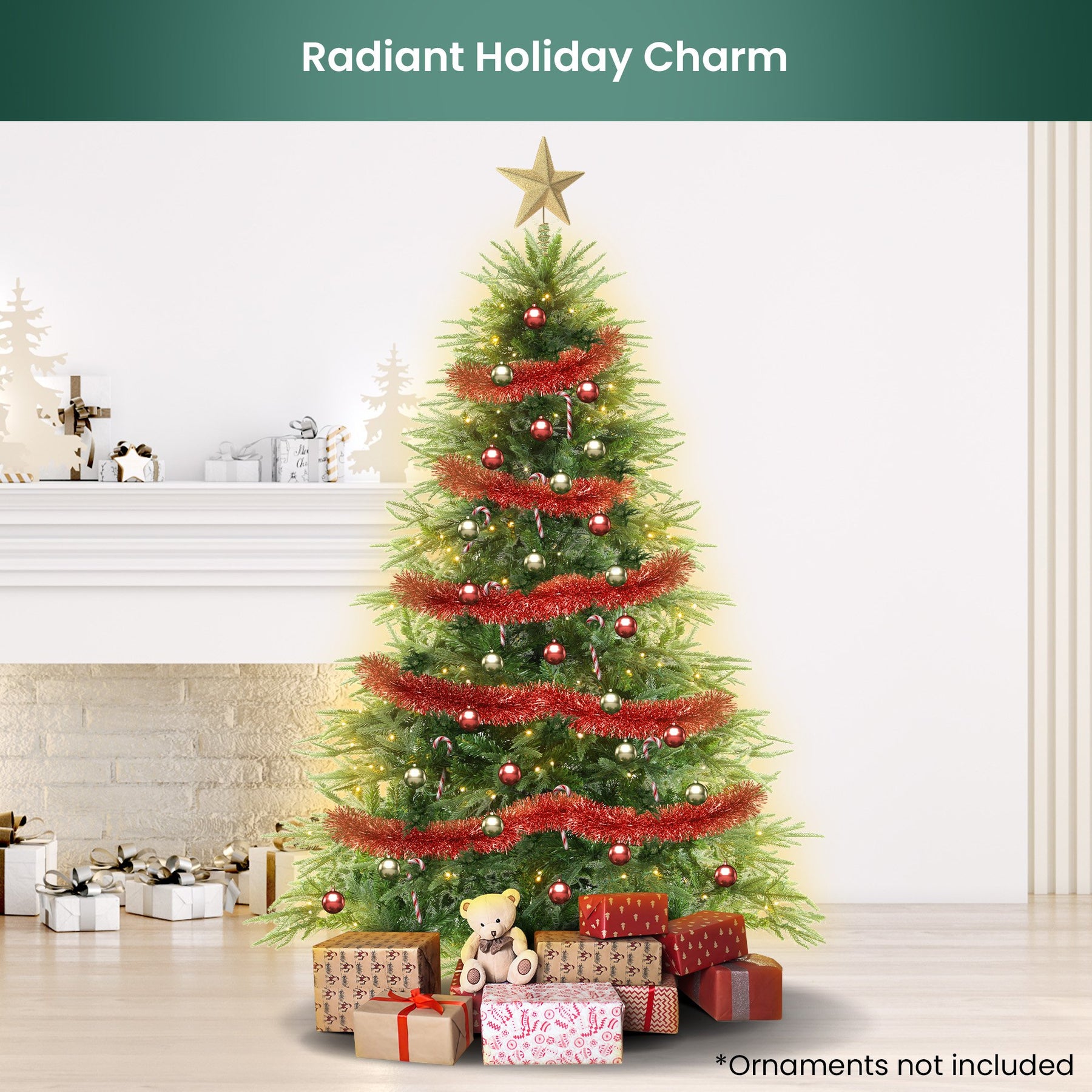 Christabelle 1.2m Prelit Everglow Fir Christmas Tree with 150 LED Lights - SuperSaverAU - view 2