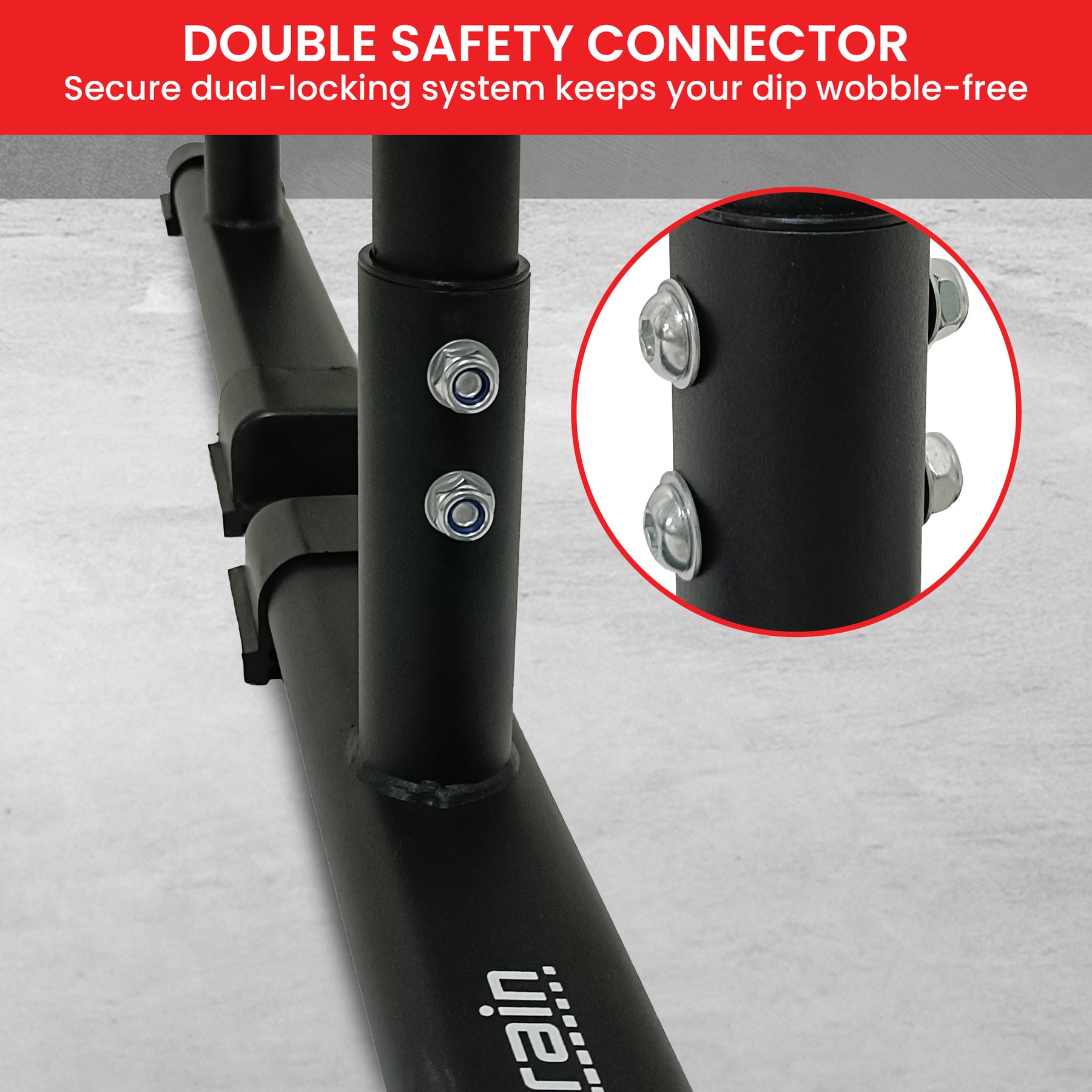 Powertrain Dip Bars Pair 200kg Capacity with Rubberised Handles & Non-Slip Feet - SuperSaverAU - view 4