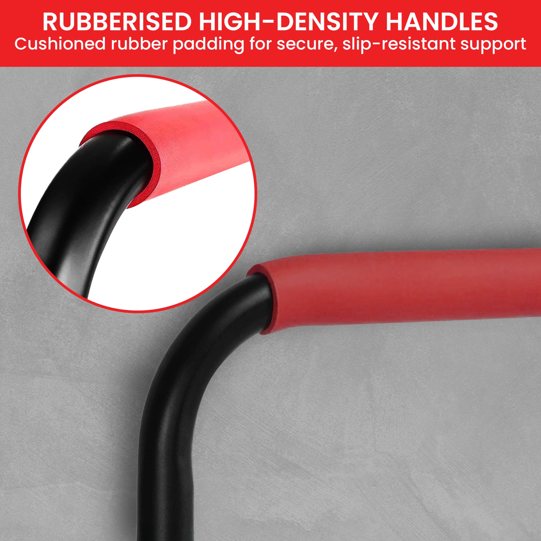 Powertrain Dip Bars Pair 200kg Capacity with Rubberised Handles & Non-Slip Feet - SuperSaverAU - view 5