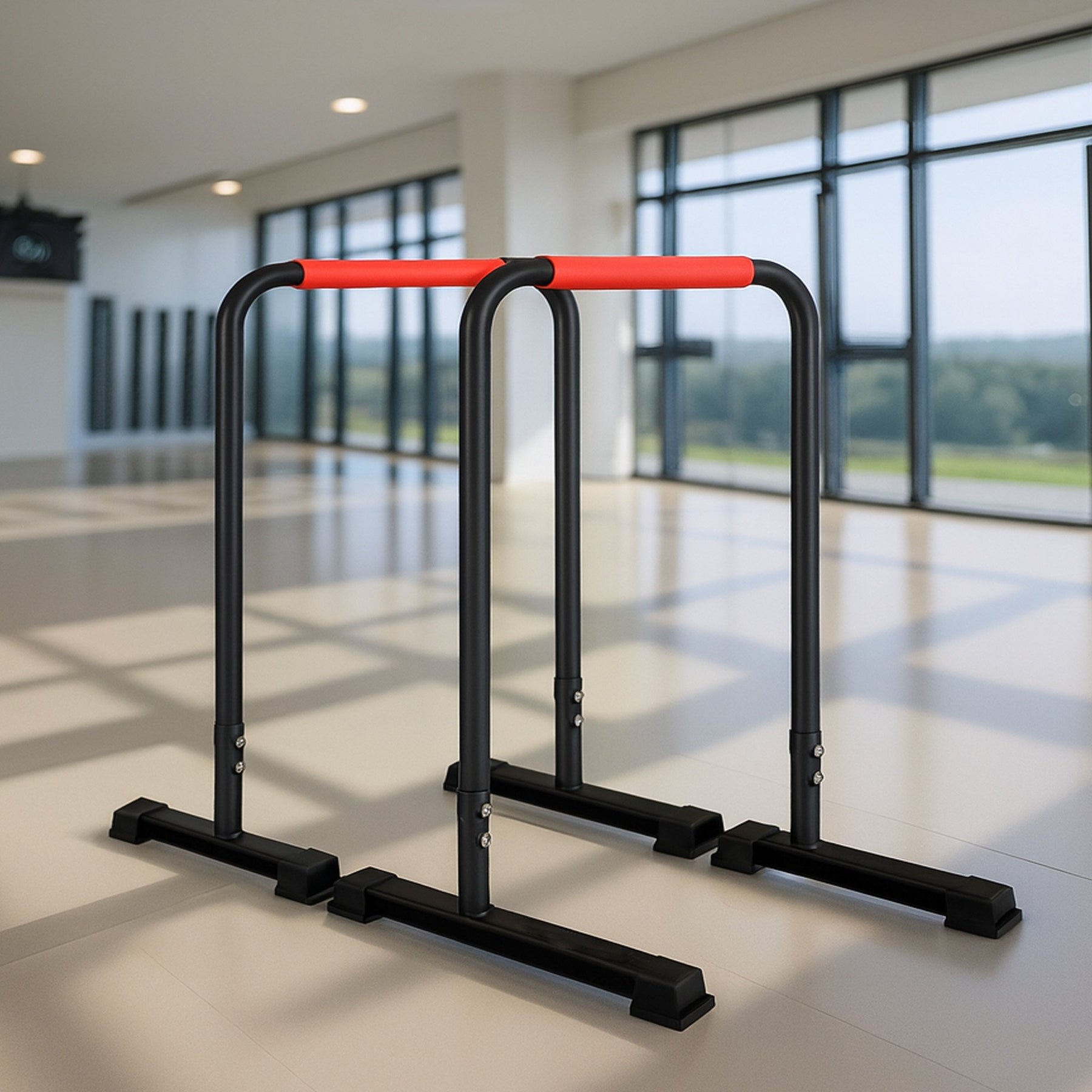 Powertrain Dip Bars Pair 200kg Capacity with Rubberised Handles & Non-Slip Feet - SuperSaverAU - view 6